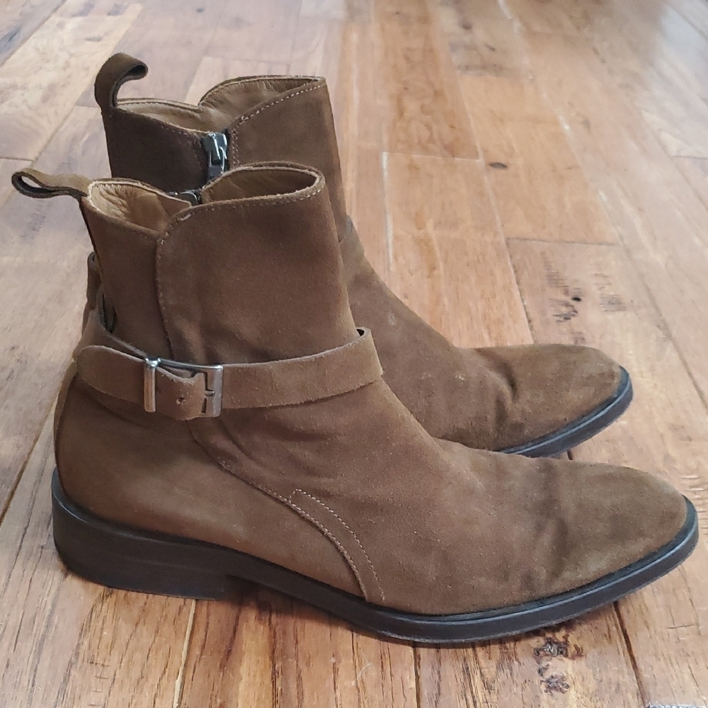 Barneys New York Brown Suede Ankle Boots